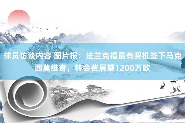 球员访谈内容 图片报：法兰克福最有契机签下马克西莫维奇，转会费展望1200万欧