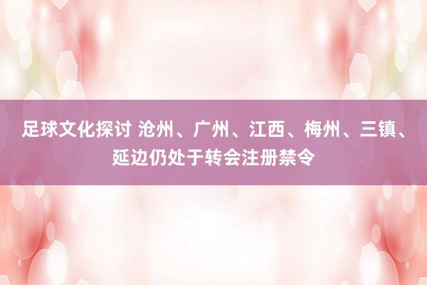 足球文化探讨 沧州、广州、江西、梅州、三镇、延边仍处于转会注册禁令